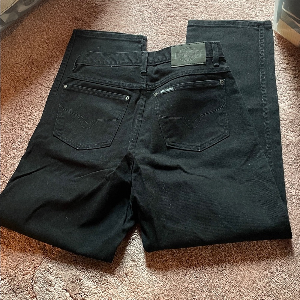 HARLEY DAVIDSON JEANS Mens 33x30 Tag Faded Black Cotton A6319 Biker -NO Distress